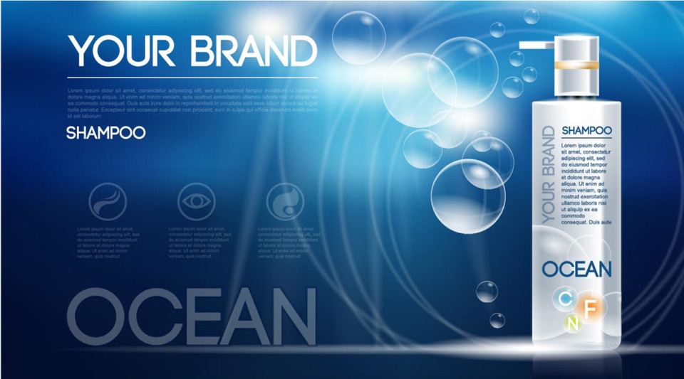 洗發(fā)水廣告海報設(shè)計矢量素材 打造活力四射的視覺魅力